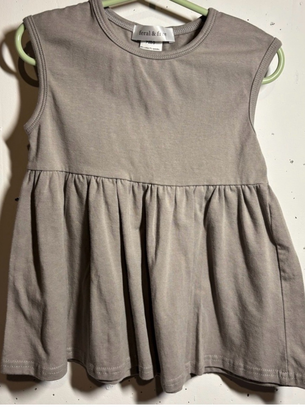 Taupe Sleeveless Kid's Dress